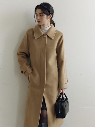 Belted Balmacaan Long Wool Coat - Fabricology - Modalova