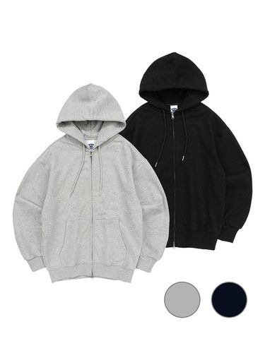 ESSENTIAL OVERFIT HOOD ZIP UP (2COLOR) - POLYGRAM - Modalova