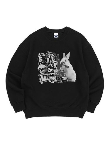 Vintage Loose Fit Cotton Blend Sweatshirt [Black] - POLYGRAM - Modalova