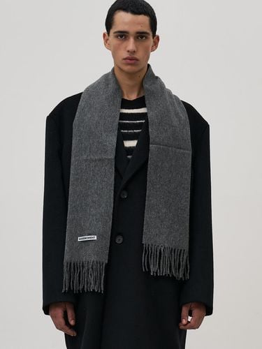 Wool Lightweight Premium Muffler [Charcoal] - BASEMOMENT - Modalova