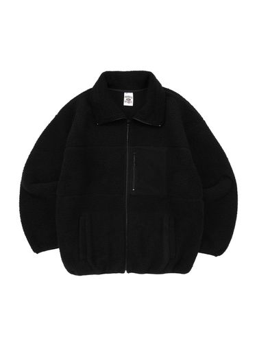 High Neck Boa Fleece Jacket [Black] - POLYGRAM - Modalova