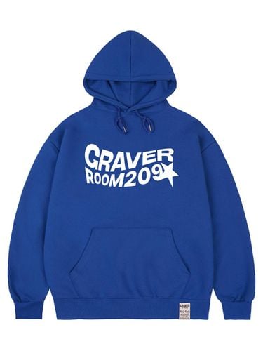 Unisex Wave Star Logo Cotton-Polyester Hoodie [Cobalt Blue] - GRAVER - Modalova