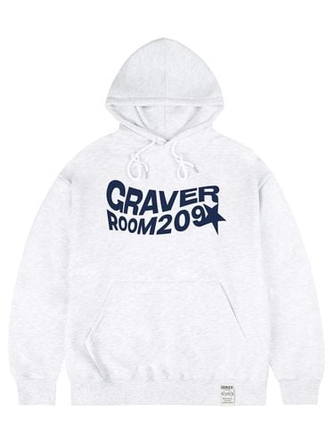 Unisex Wave Star Logo Cotton-Polyester Hoodie [Melange Beige] - GRAVER - Modalova