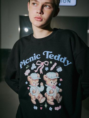 Print Balloon Fit Cotton Terry Sweatshirt black - CPGN - Modalova