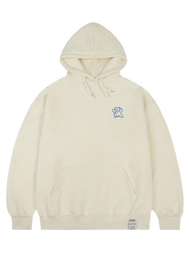 Cotton-Polyester Embroidered Bear Hoodie [beige] - GRAVER - Modalova