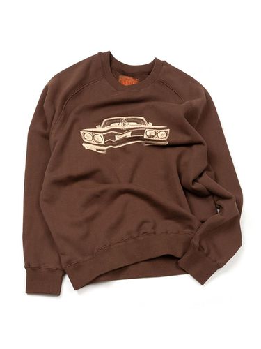 French Terry Graphic Oversized Sweatshirt [BROWN] - IOEDLE - Modalova