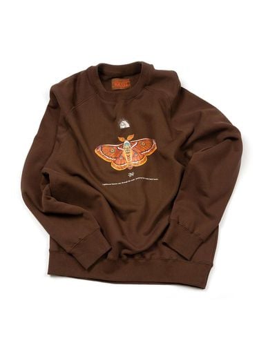 Retro Print Cotton French Terry Sweatshirt [BROWN] - IOEDLE - Modalova