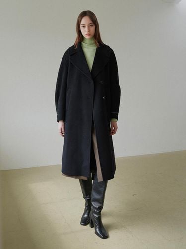 A-line Handmade Wool Cashmere Coat (NEW4WHA26_10) [Black] - on&on - Modalova