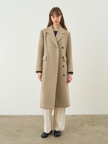 Hidden Button Semi-Double Breasted Maxi Coat (NEW4WHA24_4B) - on&on - Modalova