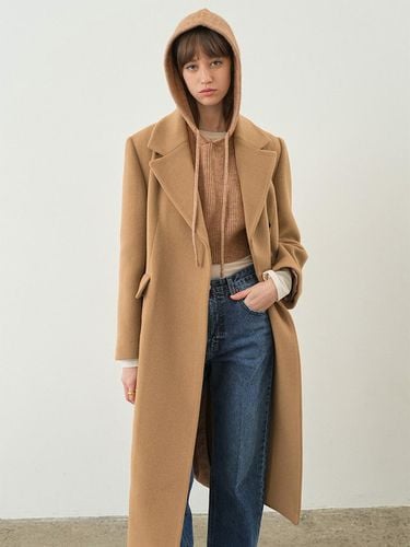 Hidden Button Semi-Double Breasted Maxi Coat [Camel] (NEW4WHA24_92) - on&on - Modalova