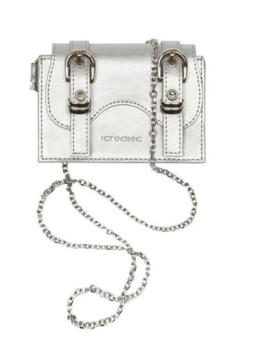 Saddle Belted Leather Micro Bag [Silver] - NOTKNOWING - Modalova