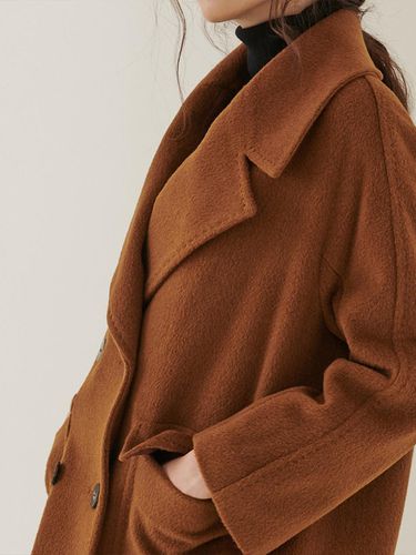 Oversized Half Coat_soft wool Brown - FIBRENO - Modalova