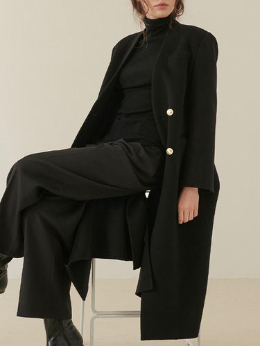 Handmade V-neck long coat - FIBRENO - Modalova