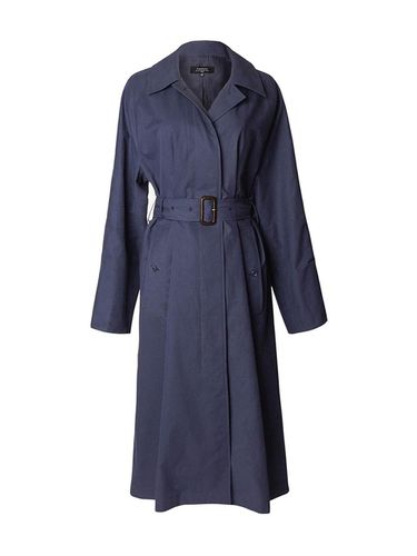 Double-Breasted Water-Resistant Cotton Trench Coat [Navy] - FIBRENO - Modalova