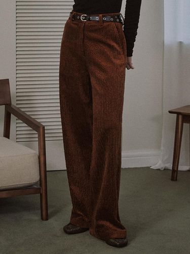 Relaxed Vintage Semi-Wide Corduroy Pants [Brown] - mais - Modalova