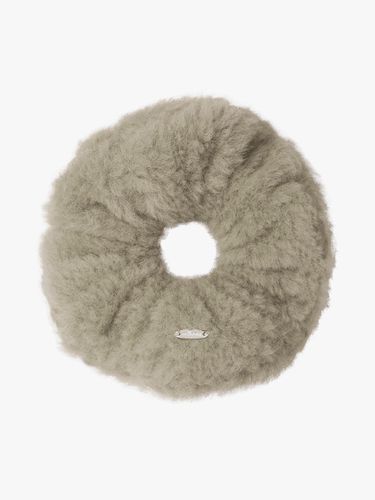 Wide fur scrunchies (Khaki beige) - mellotory - Modalova