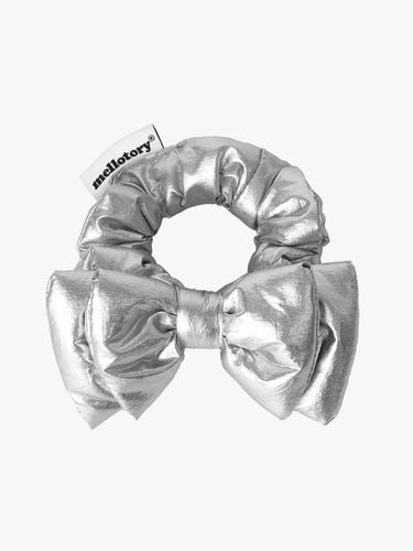 Metal Cushion Ribbon Hair Scrunchie [] - mellotory - Modalova