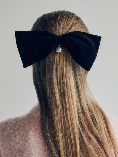 Velvet Ribbon Drop Hairpin - mellotory - Modalova