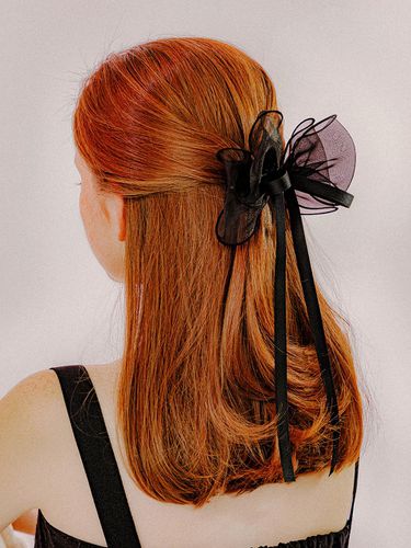 Ribbon see-through hairpin (black) - mellotory - Modalova