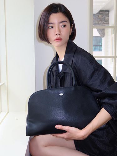 Premium Leather Oversized Tote Bag [Black] - Le abonne - Modalova