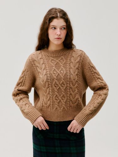 Cable semi crop pullover - DEPOUND - Modalova