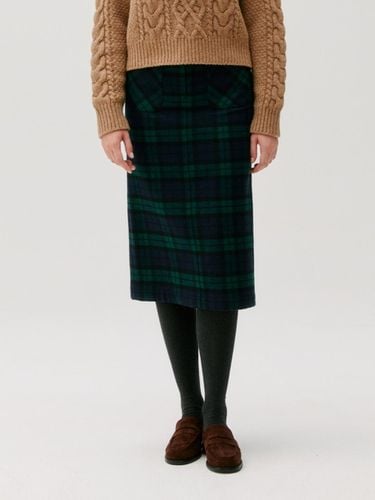 Check Pattern Long Skirt [Green] - DEPOUND - Modalova