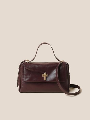 Leather Glossy Vintage Tote Bag [Wine] (RCBTX24652WIX) - COURONNE - Modalova