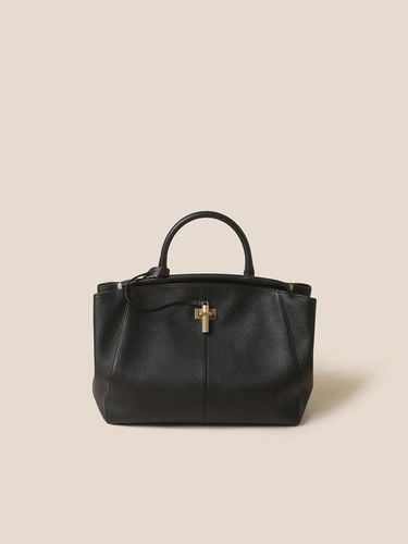 Leather Embossed Two-Compartment Tote [] (RCBTX24653BKX) - COURONNE - Modalova