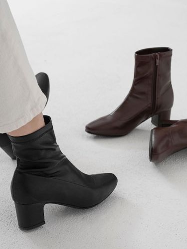 Elastic Moisture-Resistant Semi-Square Toe Ankle Boots (BSLTS4f862) - CHAAKAN - Modalova