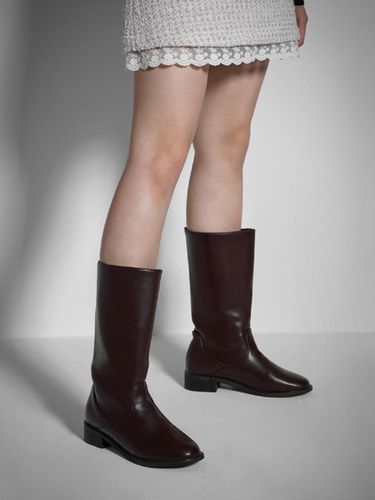 Classic Mid-Calf Synthetic Leather Boots (BLLTR4g845) - CHAAKAN - Modalova