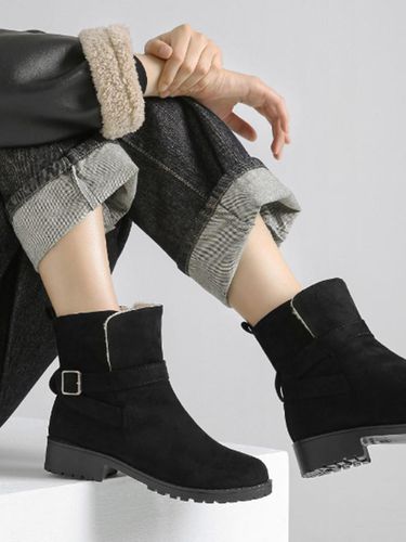 Suede Sheepskin Fur Lined Winter Boots - CHAAKAN - Modalova