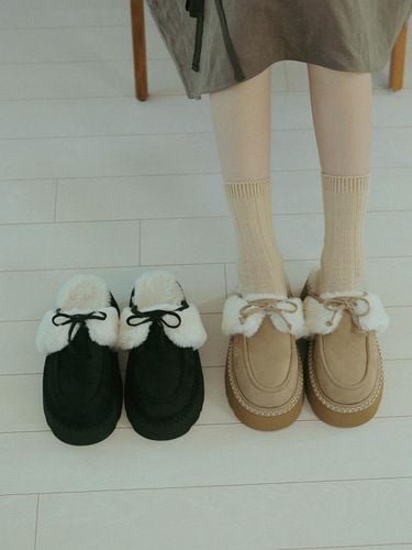 Platform Ribbon Fur Comfort Slippers (ljh7089) - fri fla - Modalova