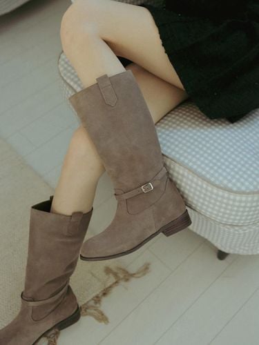 Classic Banding Leather Long Boots (ljh7087) - fri fla - Modalova