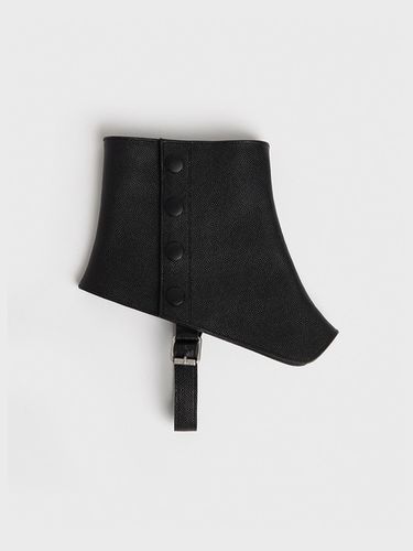 Italian Leather Handcrafted Ankle Spats [Black] - pieton - Modalova