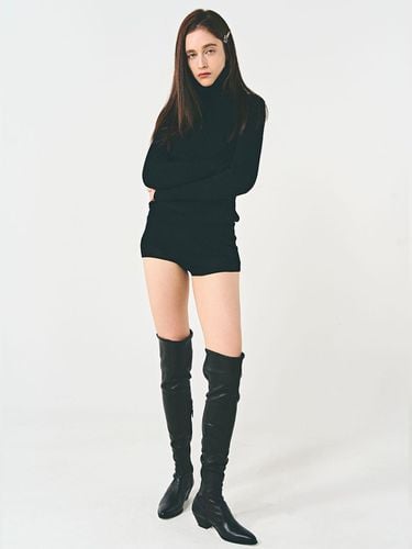 Western Over The Knee Socks Boots (Black) - TOE U - Modalova