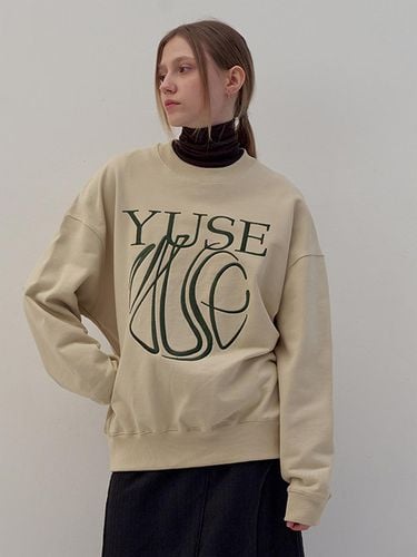 Handcrafted Embroidered Boxy Fit Sweatshirt [WHITE] - YUSE - Modalova