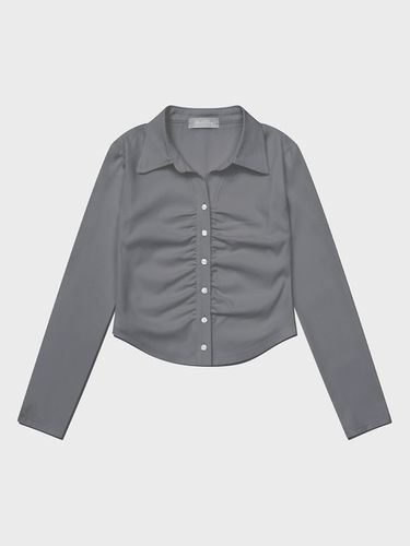 Shirring Free-size Shirt [Gray] - MOONFAIRY - Modalova