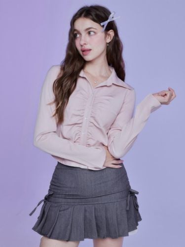 Shirring Free-size Shirt [Pink] - MOONFAIRY - Modalova