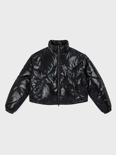 Glossy Padded Polyester Jacket [Black] - MOONFAIRY - Modalova