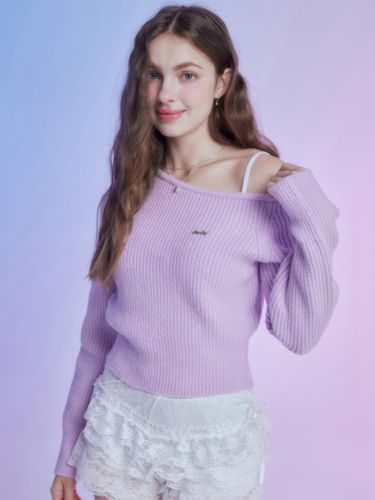 One Shoulder Premium Knit Sweater [PINK] - MOONFAIRY - Modalova