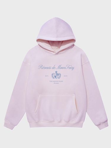 Heritage Logo Fleece-Lined Cotton Hoodie [Pink] - MOONFAIRY - Modalova