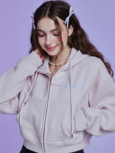 MF_ORIGINAL_LOGO_CROP_HOOD_ZIP_ UP_ PINK- PINK - MOONFAIRY - Modalova