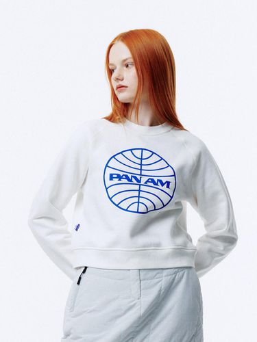 Standard Fit Mid-Crop Logo Sweatshirt [Beige] (3162) - PAN AM - Modalova