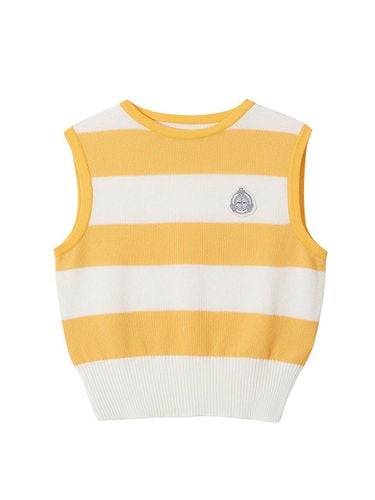 Sleeveless Striped Cotton-Polyester Sweater [Yellow] (1197) - PAN AM - Modalova