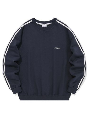 Circle Logo Stripe Athletic Sweatshirt [Navy] - SAINTPAIN - Modalova