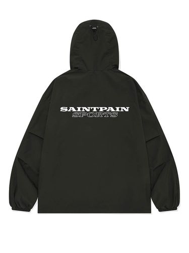 Block Print Hooded Technical Jumper [BLACK] - SAINTPAIN - Modalova