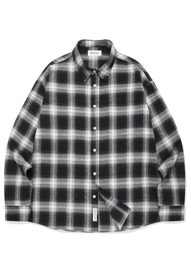 Pocket Flannel Checked Overfit Shirt [Black] - SAINTPAIN - Modalova