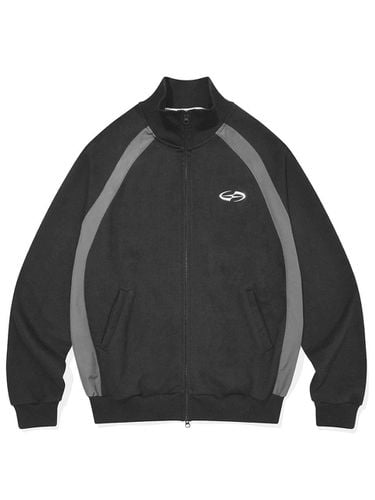 Block Track Athletic Relaxed Fit Jacket [Black] - SAINTPAIN - Modalova