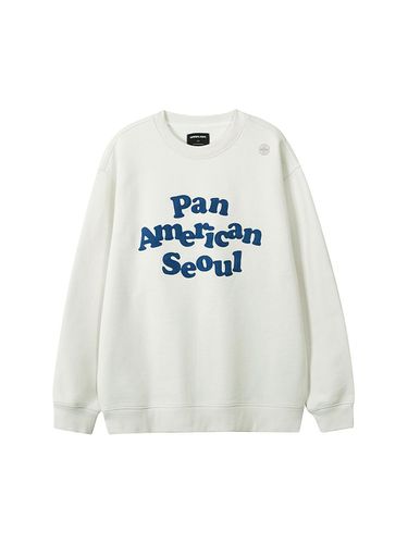 City Embroidered Cotton-Polyester Relaxed Fit Sweatshirt [Cream] (3142) - PAN AM - Modalova