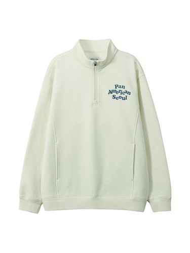 Embroidered Oversized Half-Zip Sweatshirt [] - PAN AM - Modalova